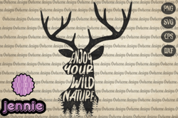 vintage deer enjoy your wild nature design 122