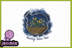 healing takes time floral vintage design 134