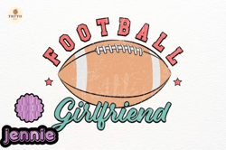 vintage football girlfriend png design 139