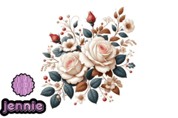 classic winter rose flower clipart design 161