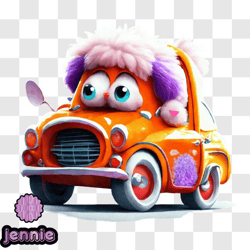 colorful cartoon character driving car png design 168