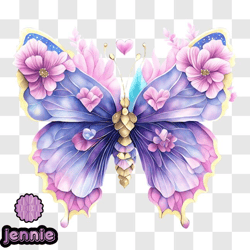 beautiful butterfly with pink and purple wings png design 189