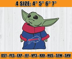 buffalo bills embroidery, baby yoda embroidery, nfl machine embroidery digital, 4 sizes machine emb files -04