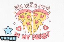 retro valentine pizza png sublimation design 92