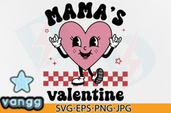 mamas valentine svg png retro heart design 105