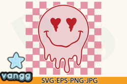 retro valentine checkered melted face design 107