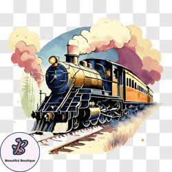 old fashioned train on the move png design 166