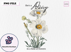 vintage daisy flower sublimation png design 174