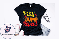 pray jump repeat vintage t shirt design design 200