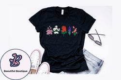 vintage botanical flower t shirt design design 195