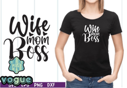 wife mom boss svg design 33