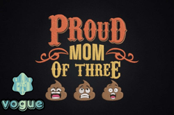 proud mom of three cute poops mother design 67