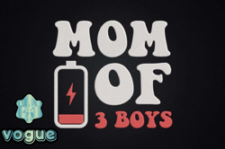 tired mom of 3 boys mothers gift design 88