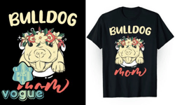 bull dog mom t shirt design 110