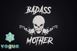 badass mother floral skull design 101