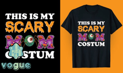 halloween scary costum mom t shirt design 121