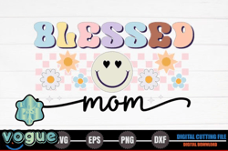 blessed mom – retro mothers day svg design 235