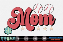 mom – retro baseball svg design 273