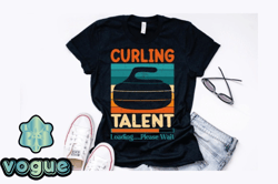 curling stone retro vintage design design 251