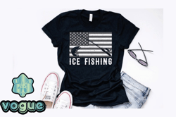 american flag ice fishing vintage design design 259