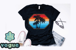 palm trees retro style vintage design design 288