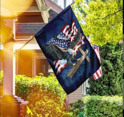 jesus cross american eagle garden flag house flag