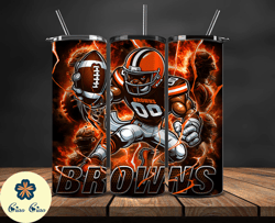 cleveland browns tumbler wrap glow, nfl logo tumbler png, nfl design png by ciao ciao design-08