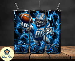 detroit lions tumbler wrap glow, nfl logo tumbler png, nfl design png by ciao ciao design-11