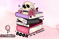 books are my valentine books skeleton design 76