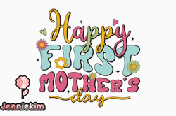 happy first mothers day retro mom svg design 321