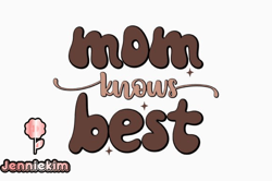 mom knows best retro mothers day svg design 316