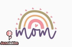 rainbow mom retro mothers day svg design 333