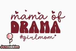 mama of drama retro funny mom svg design 336