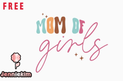 free retro mothers day mom of girls design 350