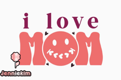 i love mom retro mothers day design 354