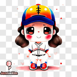 cartoon baseball player in batting stance png design 21