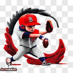 cartoon baseball player ready to play png design 27