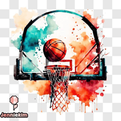 abstract basketball art png design 56