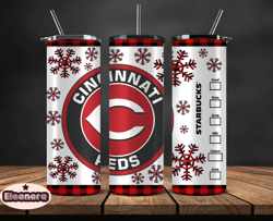 Cincinnati Reds Png,Christmas MLB Tumbler Png , MLB Christmas Tumbler Wrap 26