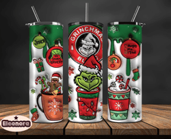 Grinchmas Christmas 3D Inflated Puffy Tumbler Wrap Png, Christmas 3D Tumbler Wrap, Grinchmas Tumbler PNG 139
