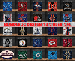 bundle 32 design nfl teams, nfl logo, tumbler design, design bundle football, nfl tumbler design, design by eleonora03