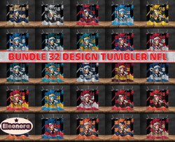 bundle 32 design nfl teams, bundle  sonic design, nfl logo, nfl tumbler bundle png , all teams nfl,  design by eleonora0