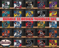 bundle 32 design nfl teams, nfl logo, tumbler design, design bundle football, nfl tumbler design, design by eleonora10