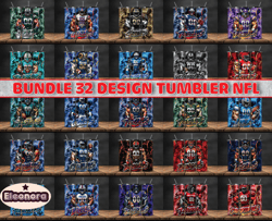 bundle 32 design nfl teams, nfl logo, tumbler design, design bundle football, nfl tumbler design, design by eleonora11