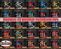 bundle 32 design nfl teams, bundle  sonic design, nfl logo, nfl tumbler bundle png , all teams nfl,  design by eleonora1