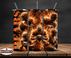 chicago bears  glow tumbler wraps, , nfl logo,, nfl sports, nfl design png, design by eleonora  02