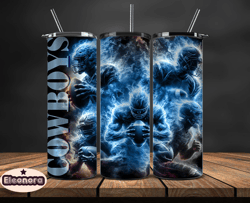 dallas cowboys glow tumbler wraps, , nfl logo,, nfl sports, nfl design png, design by eleonora  12