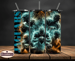 jacksonville jaguars glow tumbler wraps, , nfl logo,, nfl sports, nfl design png, design by eleonora  17