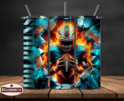 miami dolphins cracked holetumbler wraps, , nfl logo,, nfl sports, nfl design png, design by eleonora 14