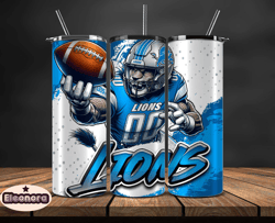 detroit lions tumbler wrap, nfl teams,nfl logo football, logo tumbler png, design by eleonora 11